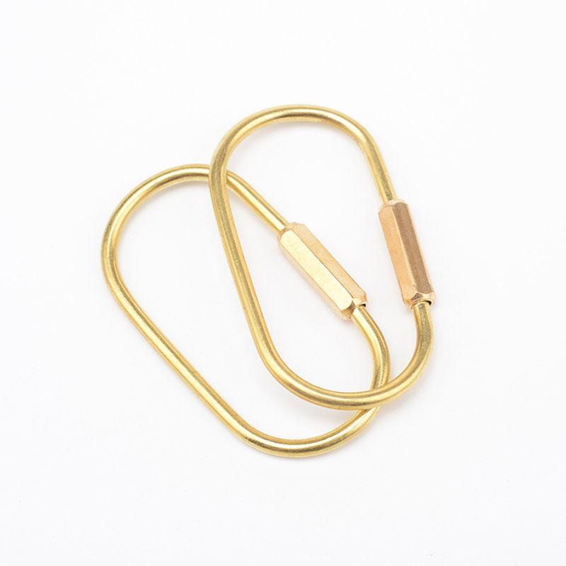 Golden Fish Hook Keychain In Brass
