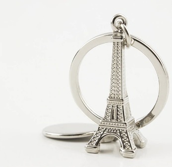 Golden Fish Hook Keychain In Brass