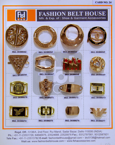 Shoe Buckles - Metal, 3-10 Inch | Multicolor, Coated Pattern for Stylish Shoe Customization