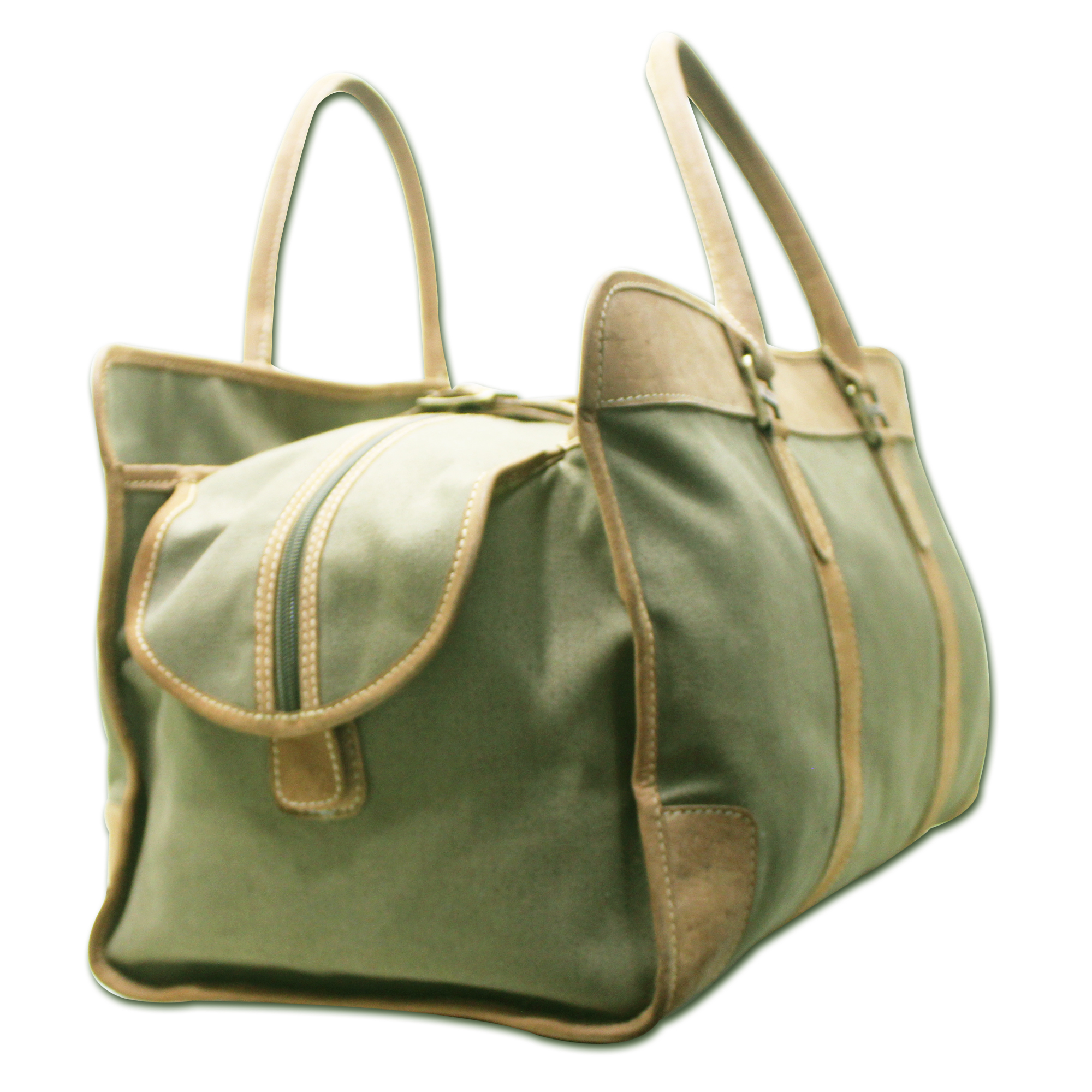 Khaki Canvas Duffle Bag