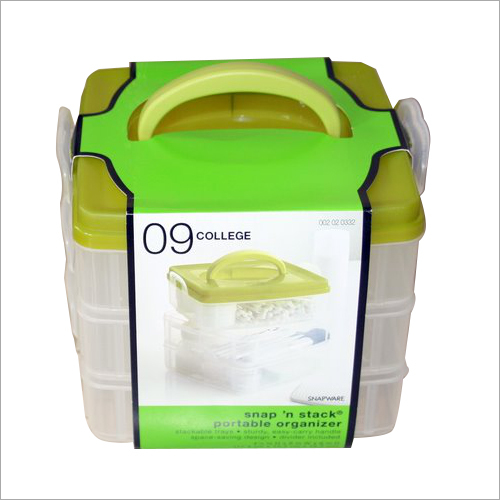 हरा और सफेद स्टैक स्टोरेज कंटेनर