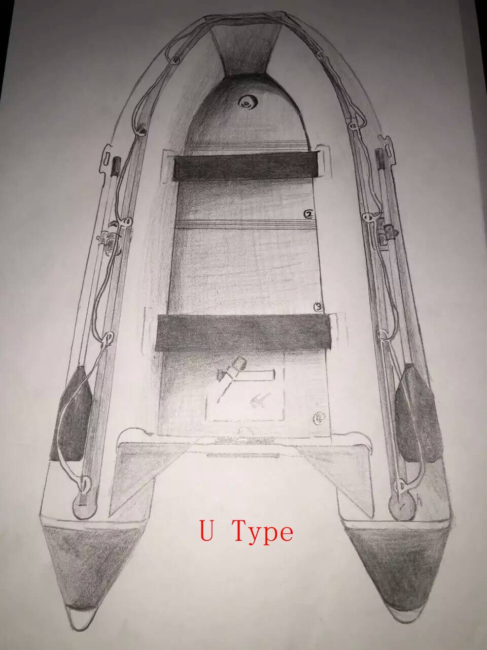 V Type Inflatable Boat Engine Type: Outboard