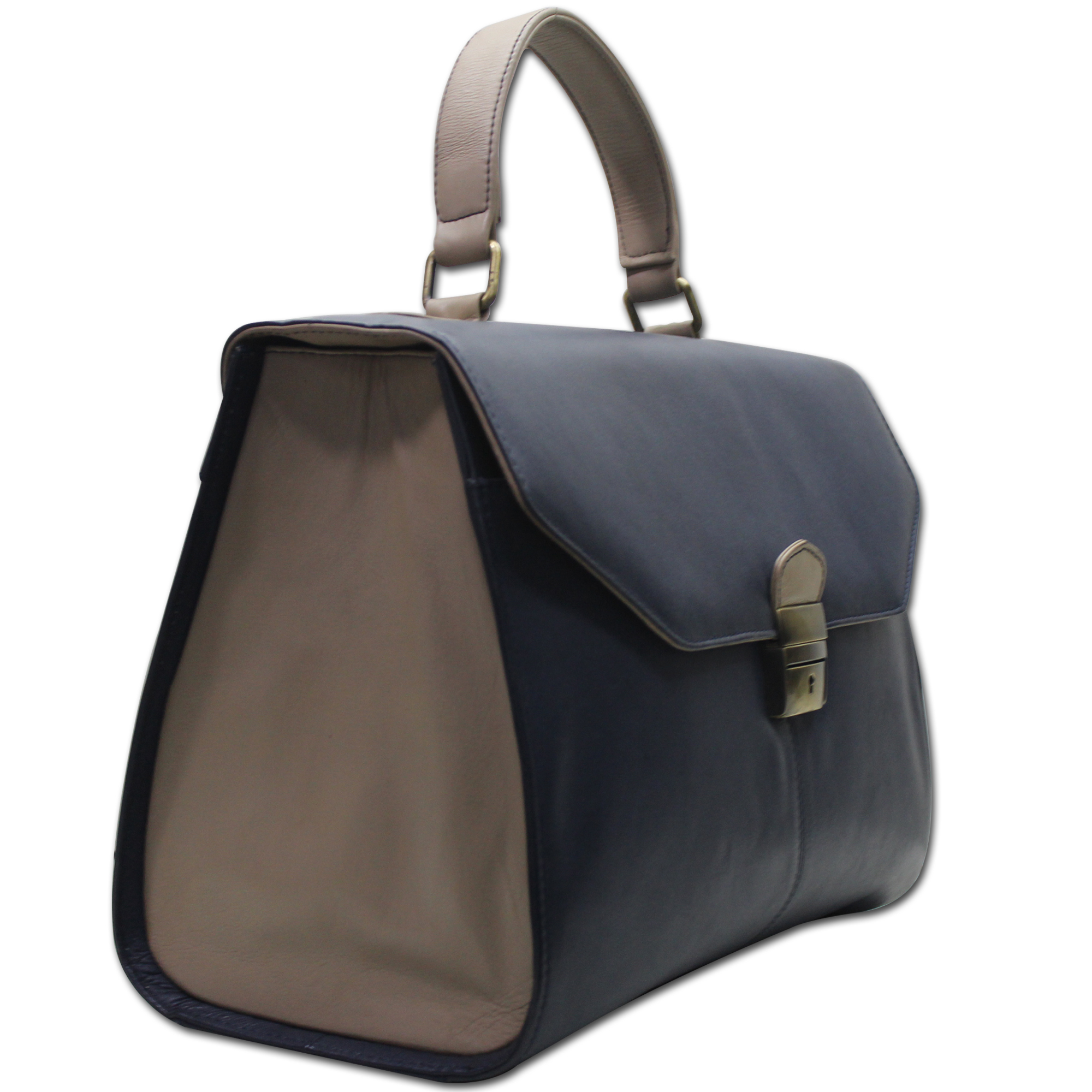 Genuine Cow Leather Executive Bag - 35 X 25 X 20 Cm, Flap Closure With Lock & Key, Front Zip Pocket, Mobile Case & Additional Storage 