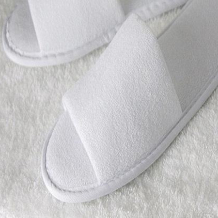 Slipper Terry Towel Fabric - 100% Micro Polyester Material, Washable White Plain Design | Ideal for Disposable Hotel Sleepers and Bath Robes
