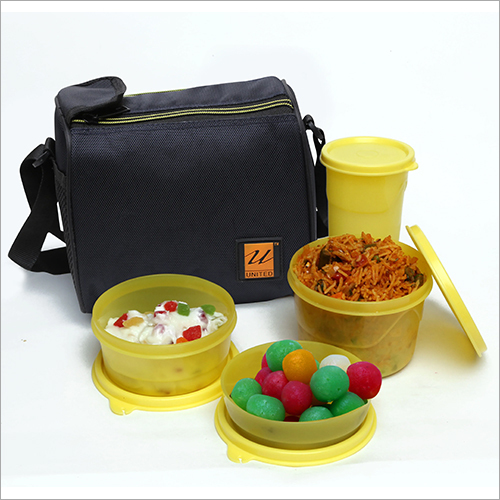Combo Lunch Box - Plastic, Stainless Steel, Multiple Sizes Available | Airtight, Leak-proof, Soft Fabric Jacket, Easy To Clean, Ideal For Office And College Use