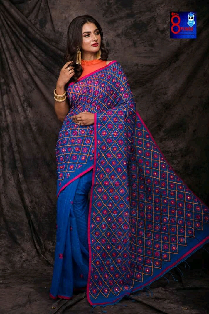 Cotton Silk Embroidery Saree