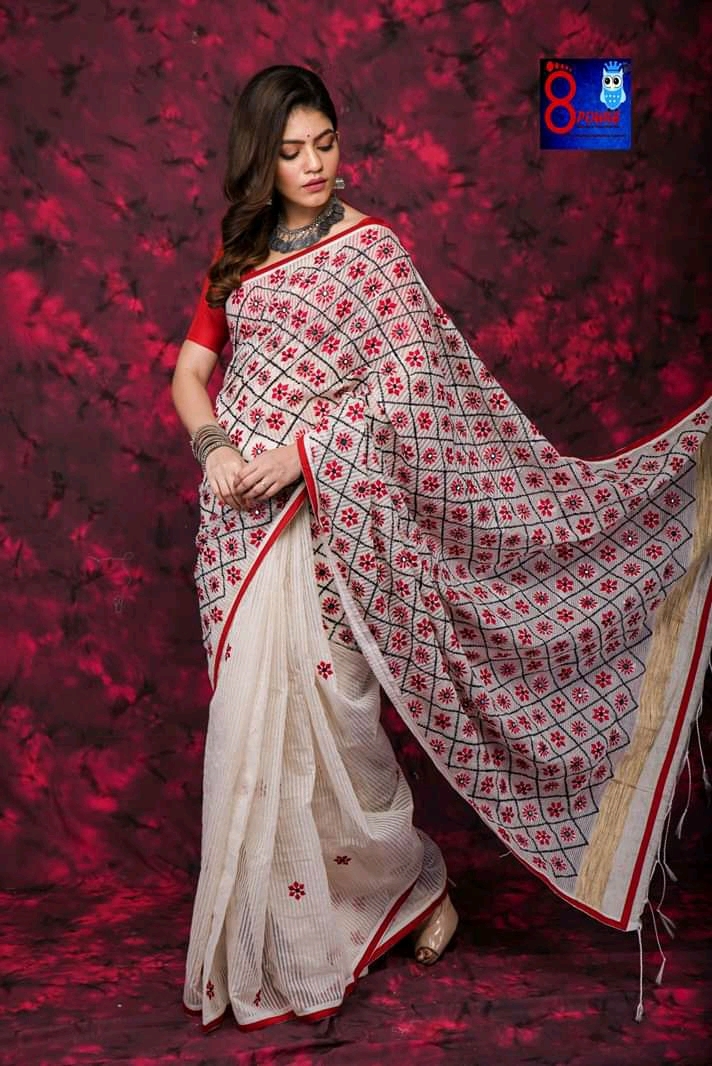 Cotton Silk Embroidery Saree