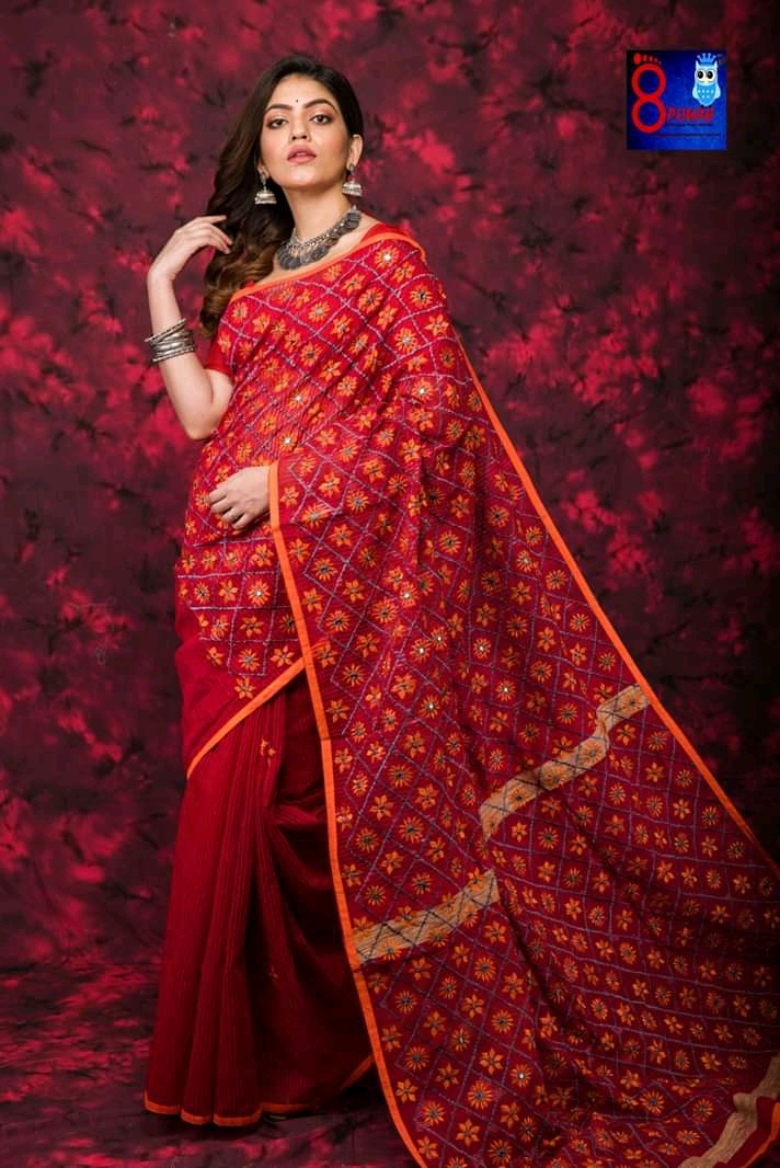 Cotton Silk Embroidery Saree