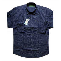 ब्लू मेन्स पोल्का डॉटेड कैज़ुअल शर्ट