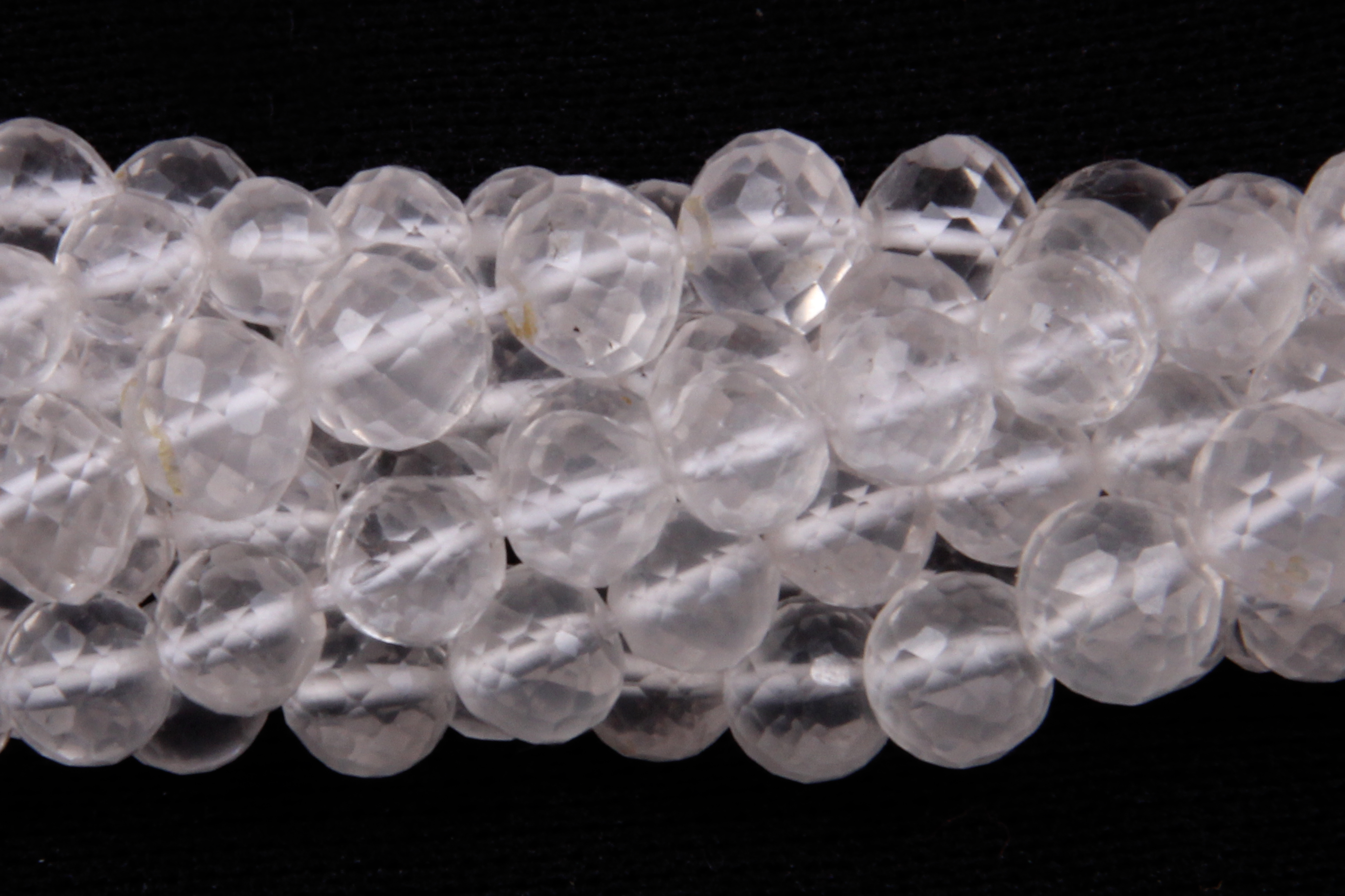Crystal Quartz Faceted Round Beads