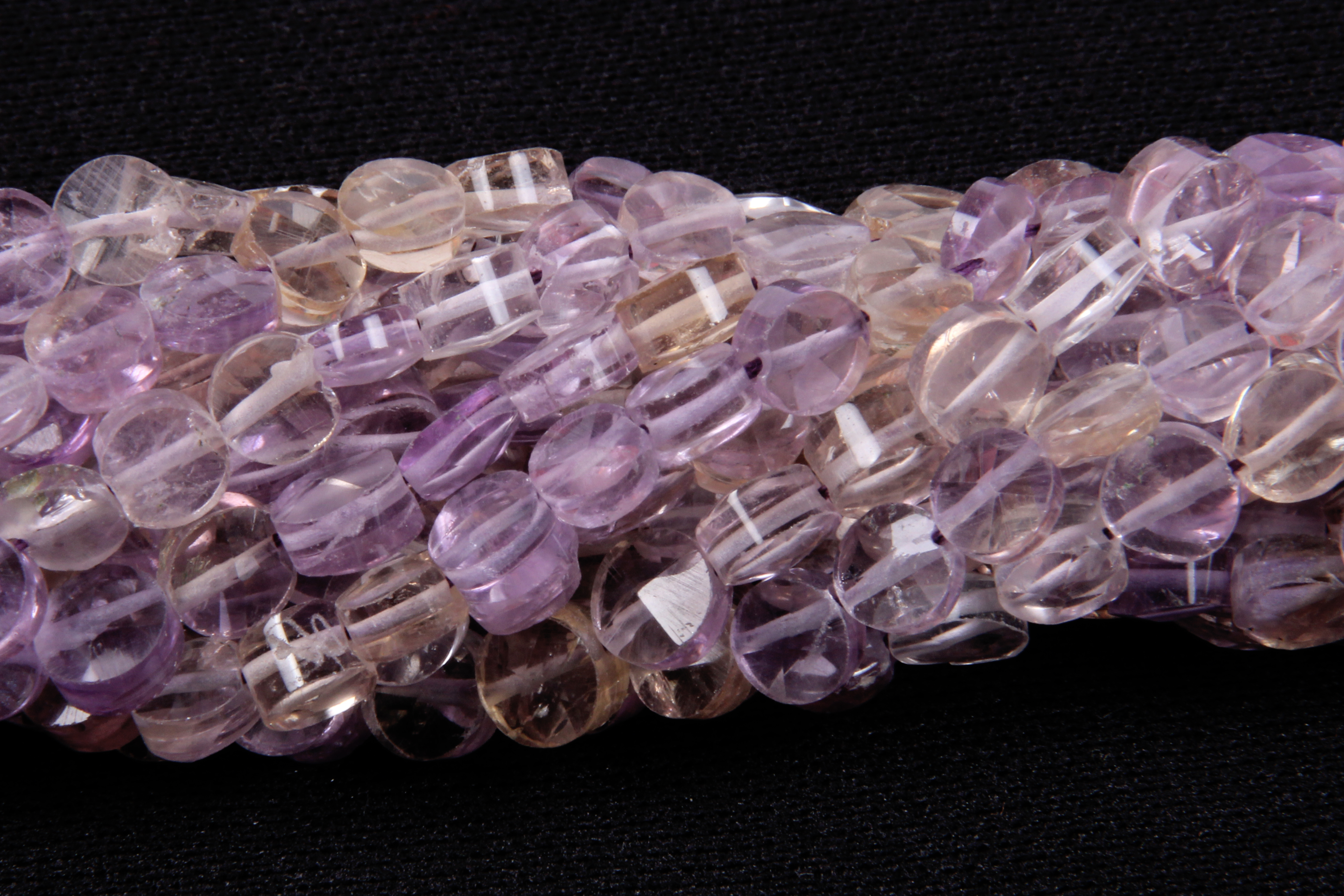 Ametrine Faceted Coin Beads