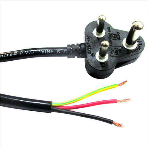 AC CORD - PVC Insulation, 1.5 m Length, 3 Pin, 6 A Current, 250 V Voltage, White and Grey Color, Copper Conductor | Brand Samarth