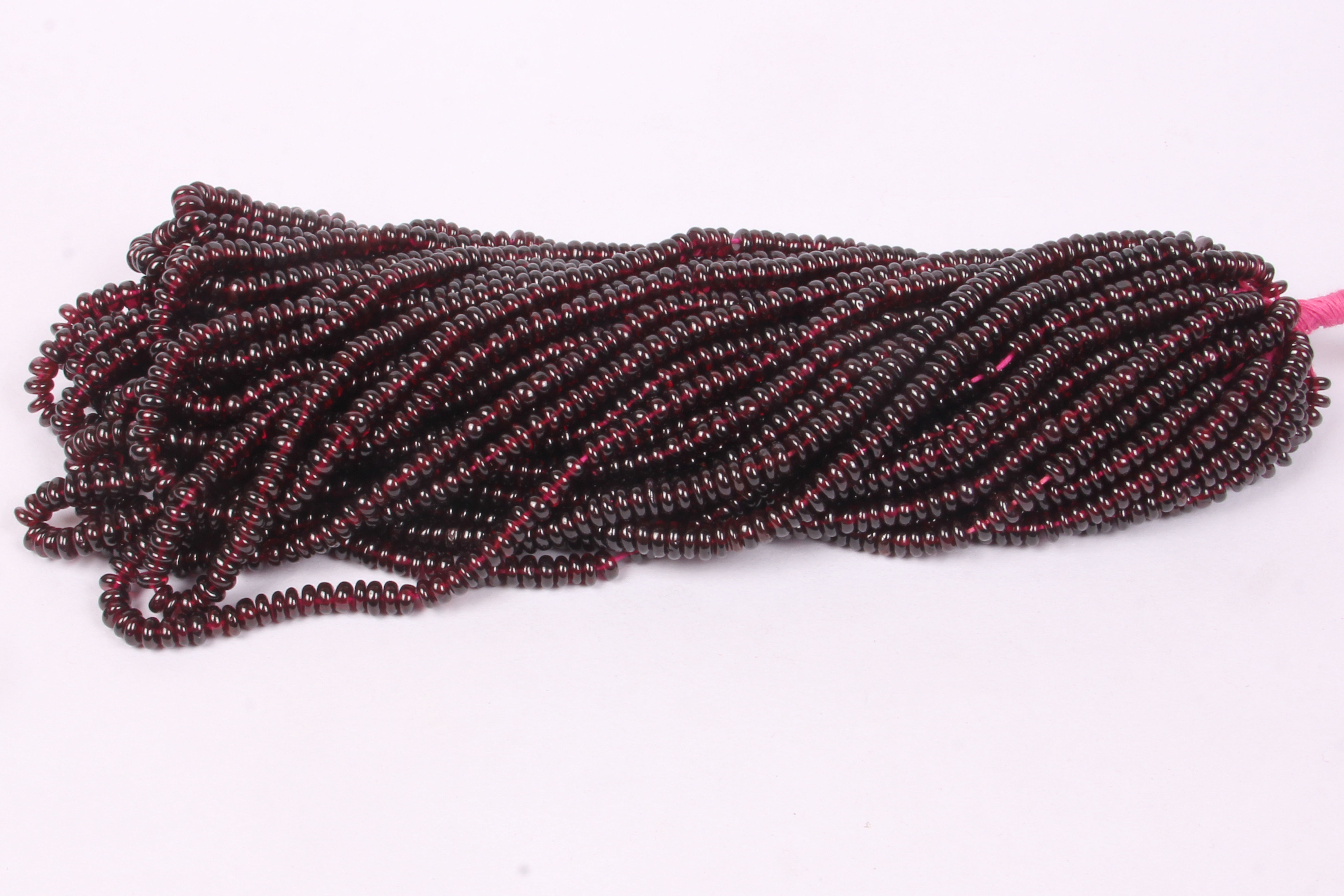 Garnet Plain Roundel Beads