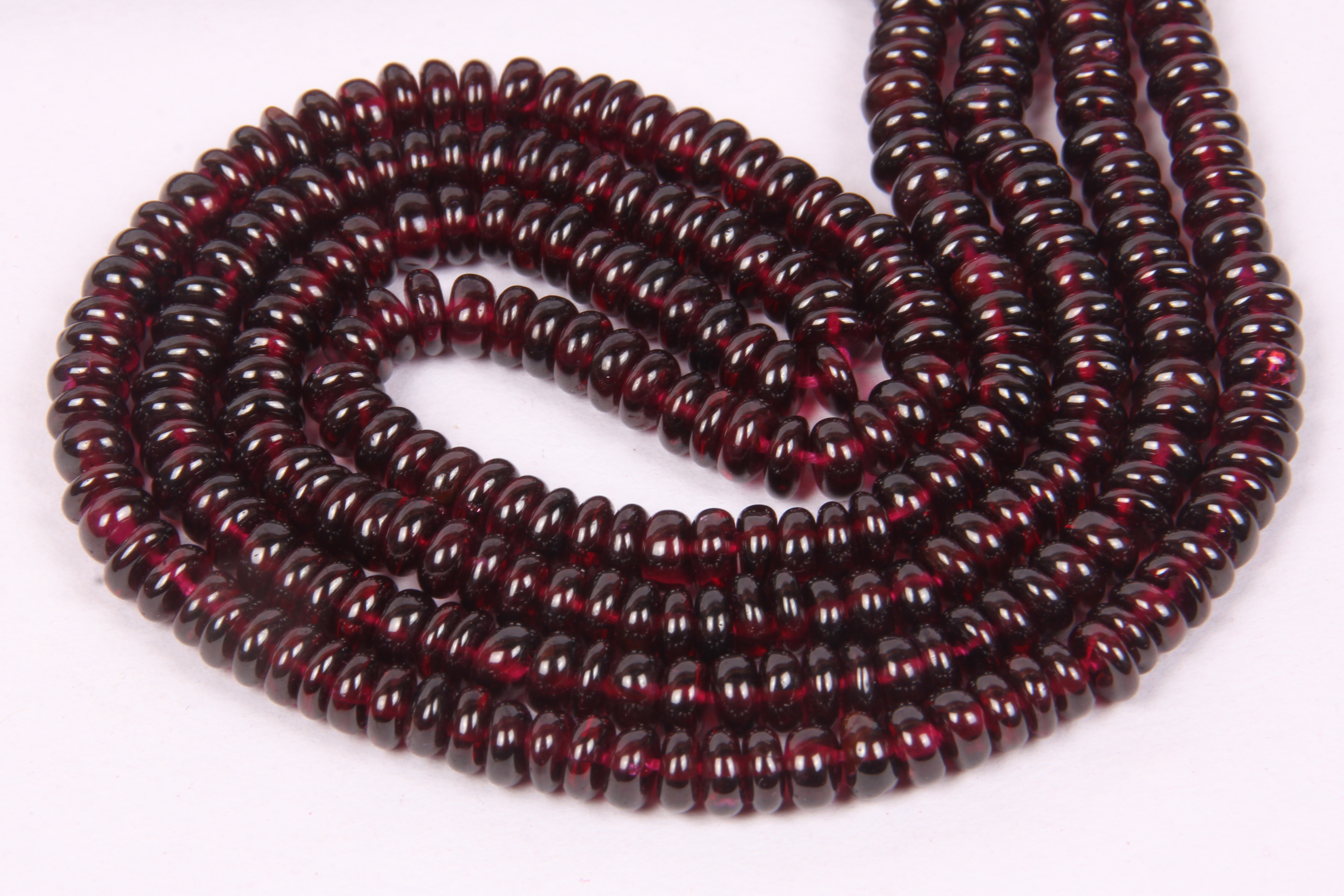 Garnet Plain Roundel Beads