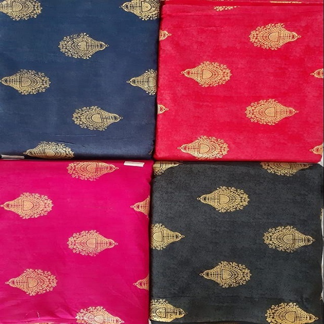 Rayon Gold Print Fabric