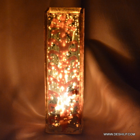 Lumopillar Glass Candle Holder - Finishing: Silver
