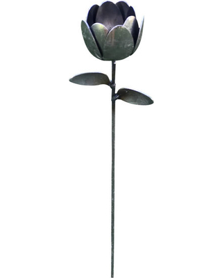 Painted Metal Tulip Lamps - 65 Cm Height Floral Shades | Green & Red Finish Home Decoration Accent