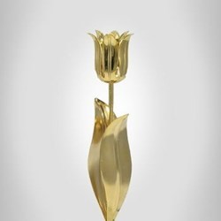 Painted Metal Tulip Lamps - 65 Cm Height Floral Shades | Green & Red Finish Home Decoration Accent