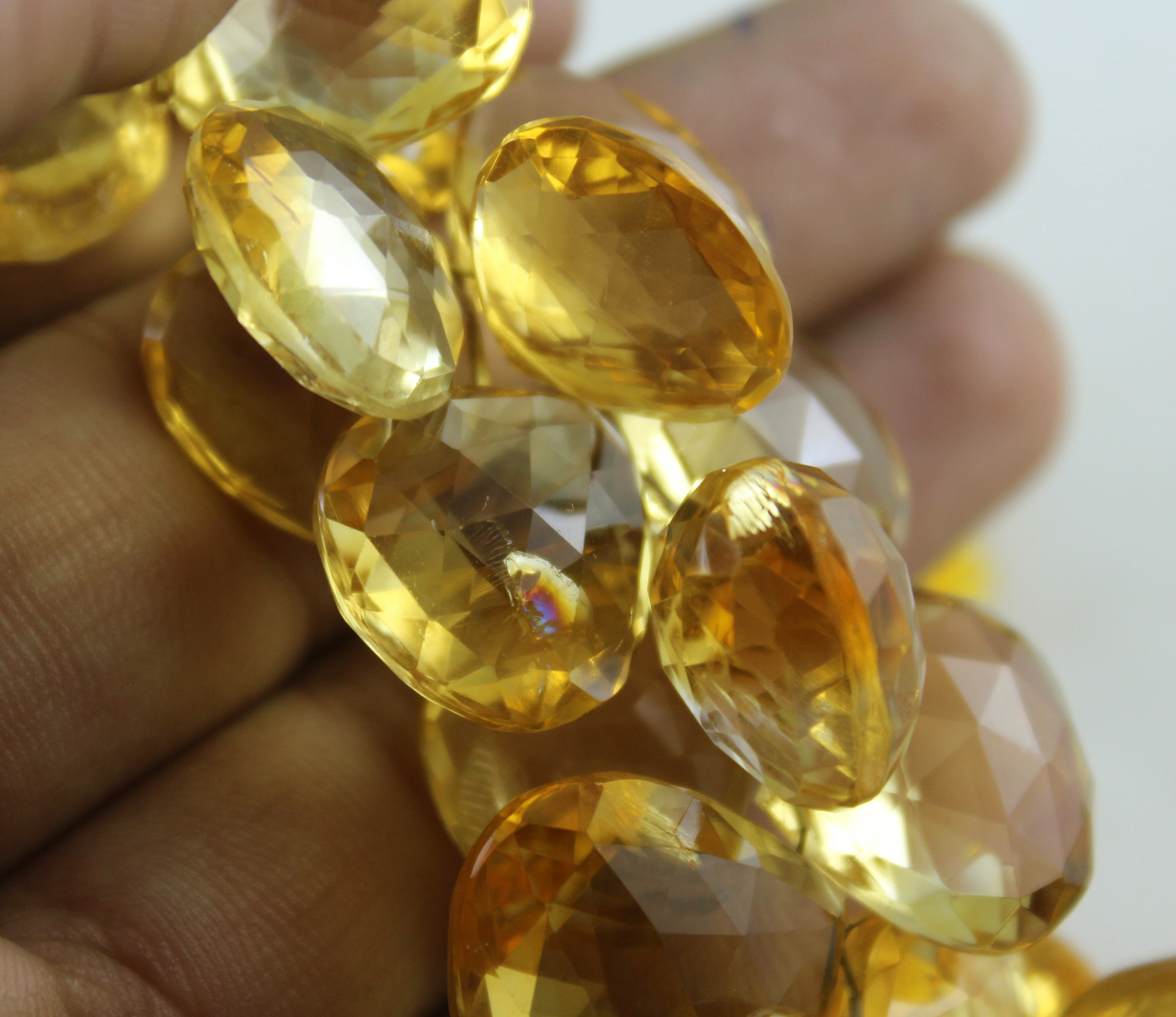 Citrine Heart Beads