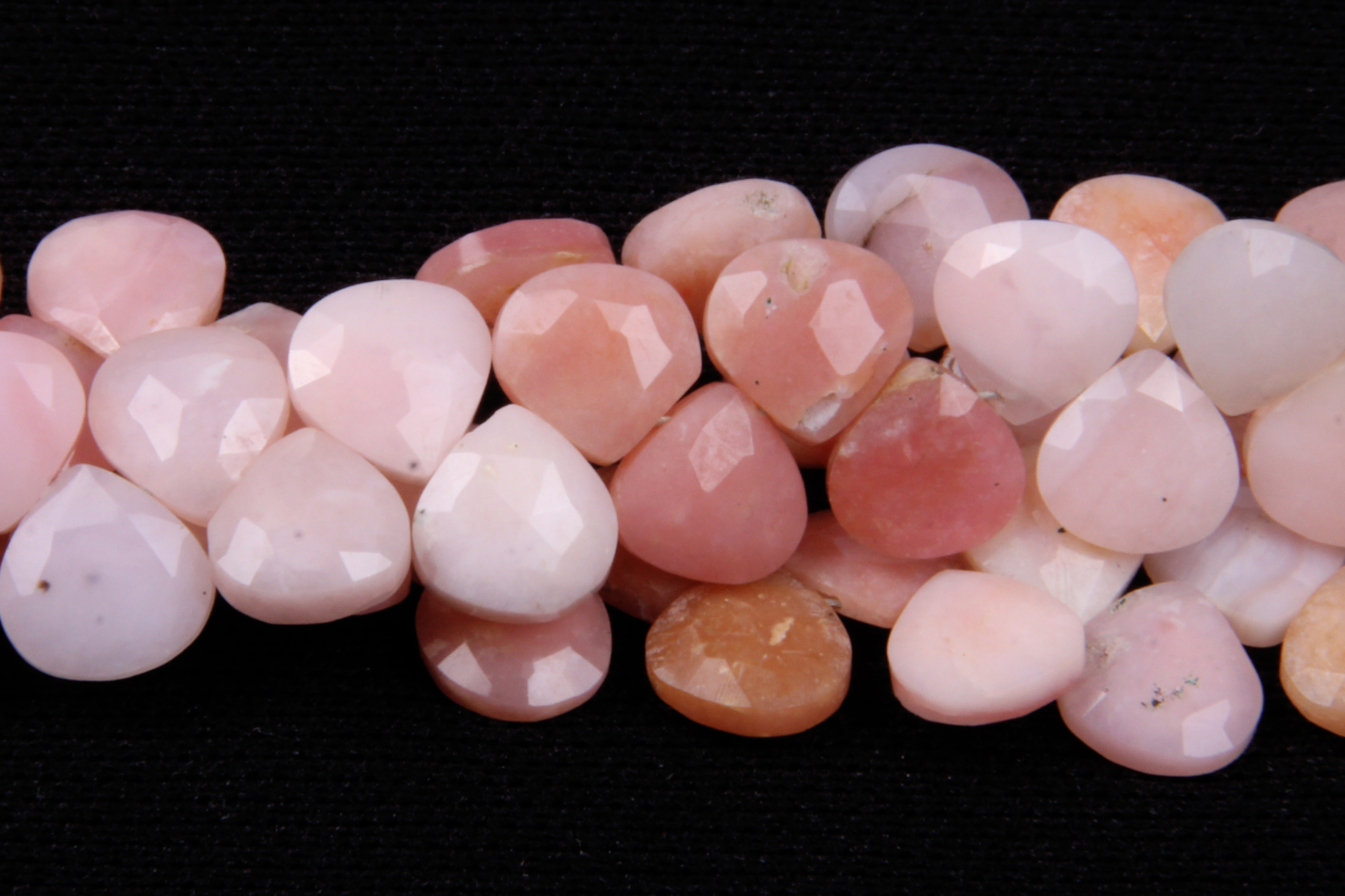 Pink Opal Heart Beads