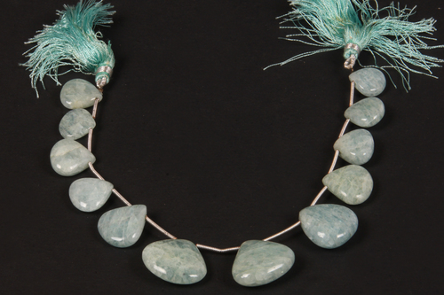 मॉस एक्वामरीन हार्ट बीड्स