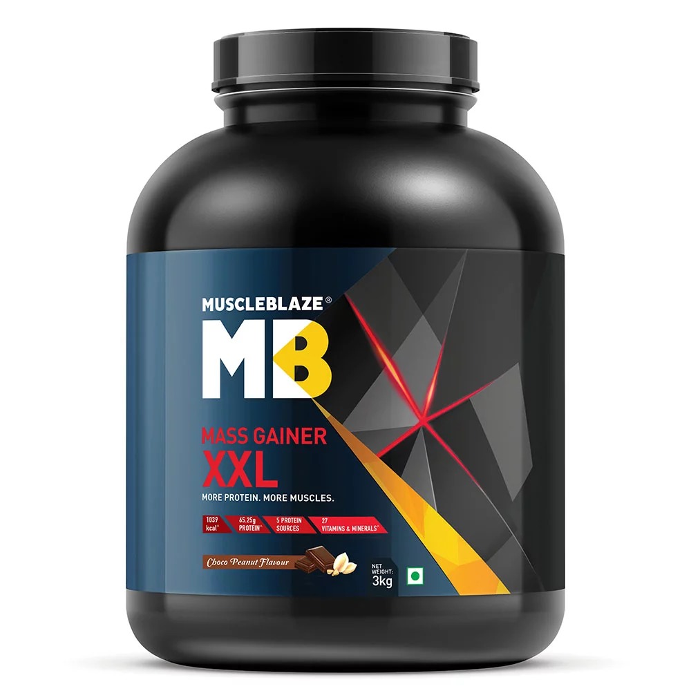 Muscleblaze Mass Gainer Xxl, 6.6 Lb(3kg) Choco Peanut