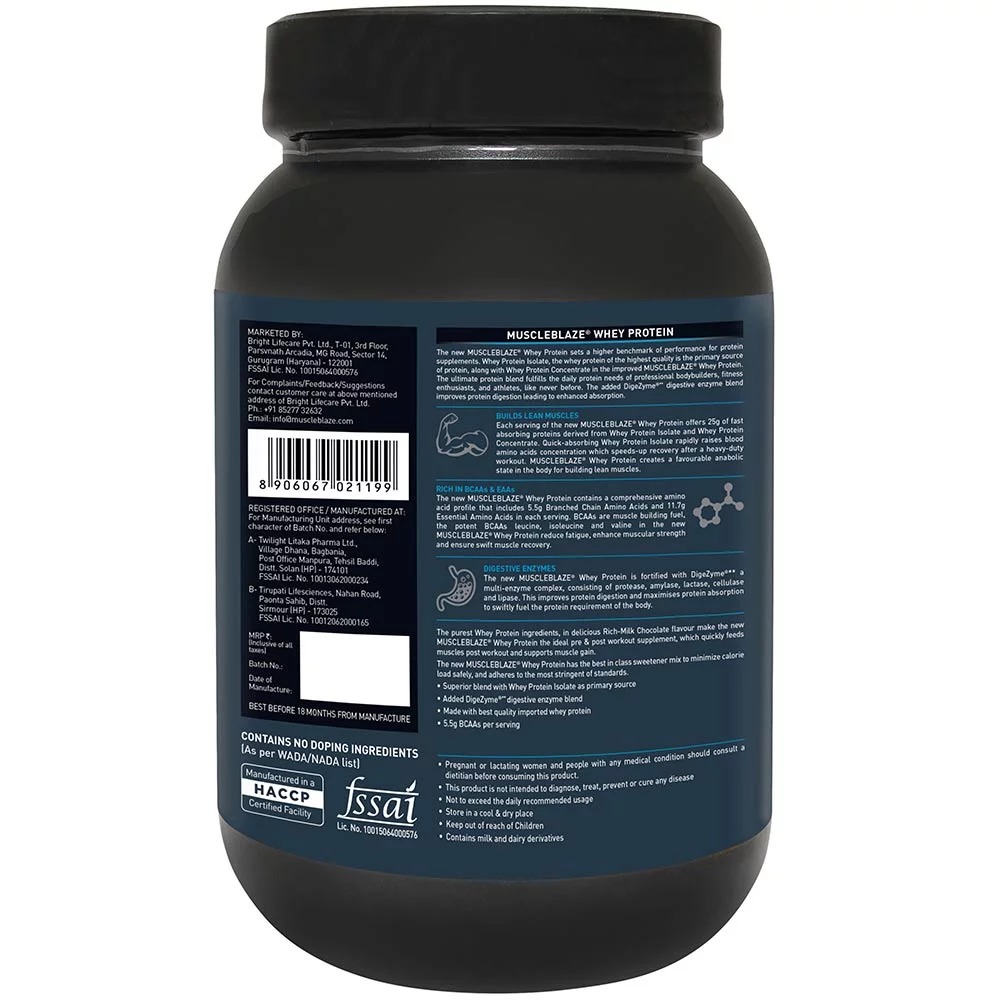 Muscleblaze Whey Protein, 2.2 Lb (1kg)rich Milk Chocolate