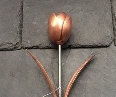 Copper Tulip Flower - Handmade Metal Design | Custom Size, Elegant Copper Color, Stunning Home Decoration