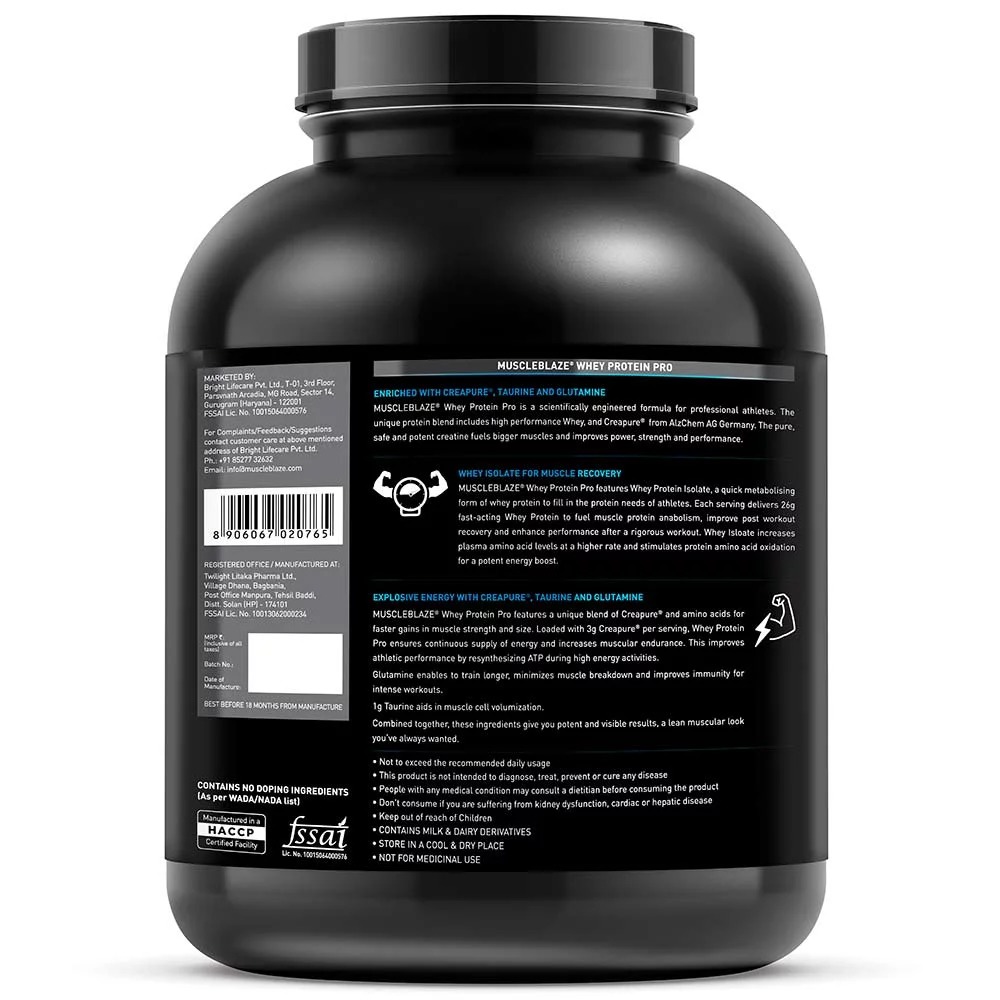 Muscleblaze Whey Protein Pro With Creapure 4.4 Lb(2kg) Chocolate
