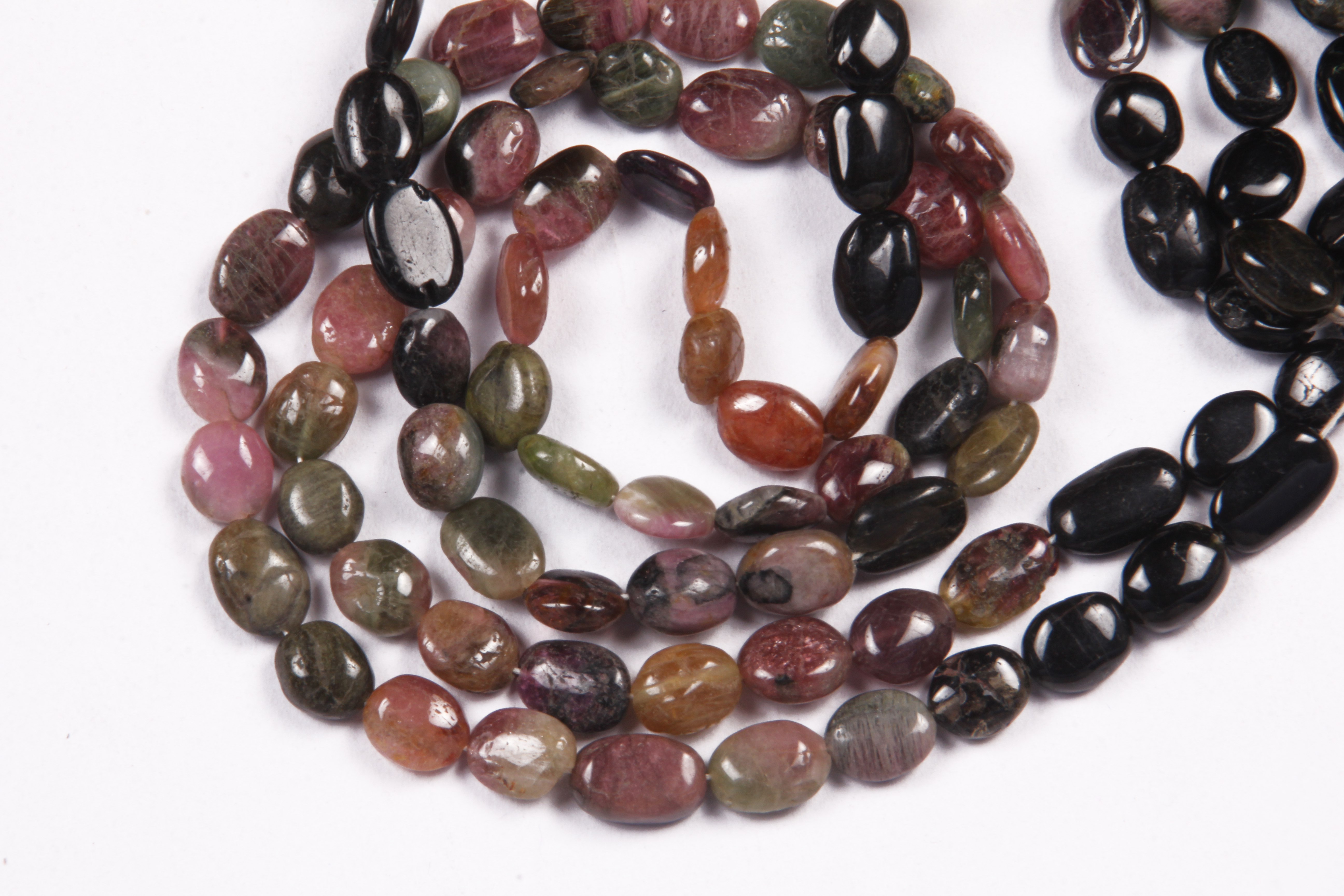 Multi Tourmaline Oval Beads