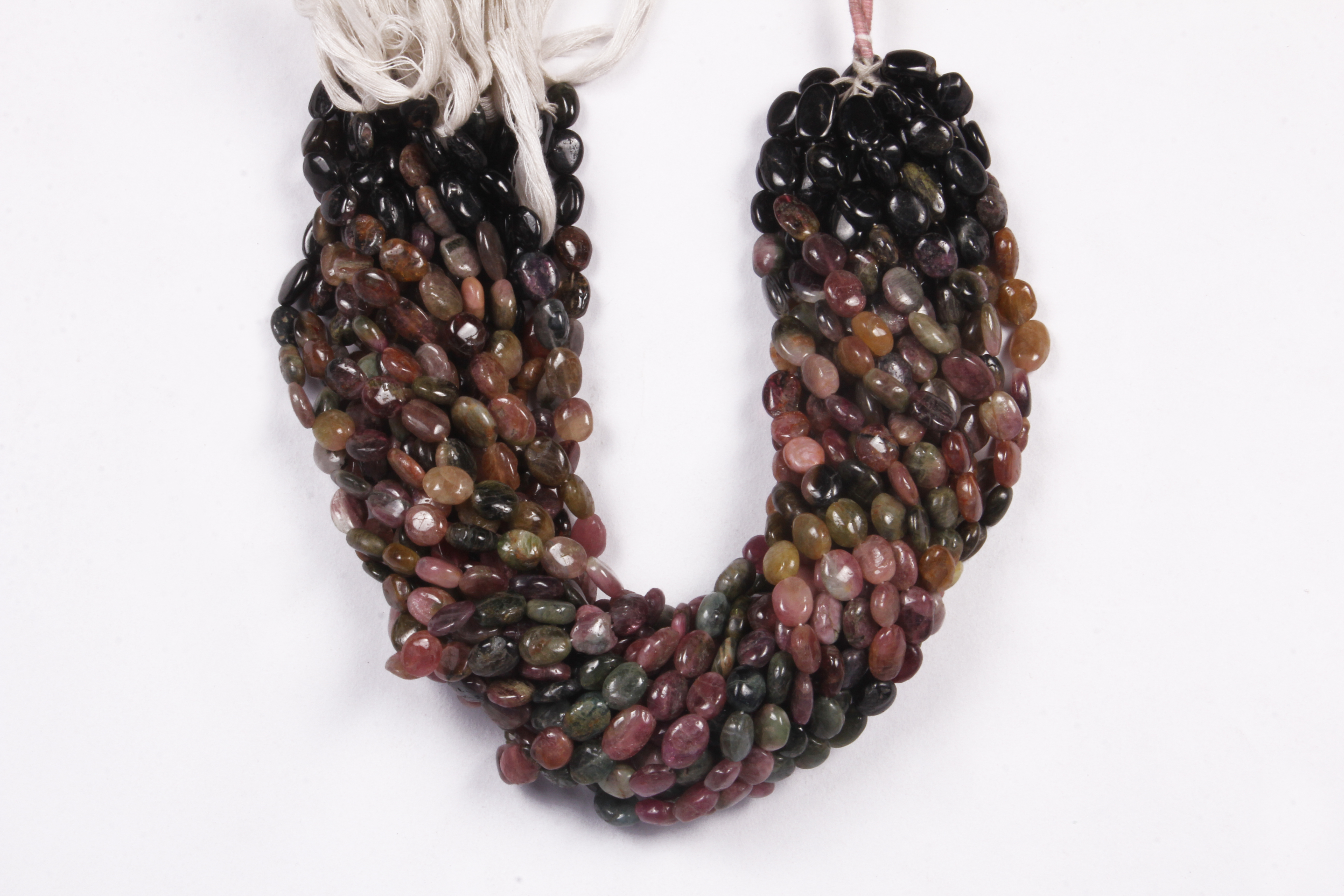 Multi Tourmaline Oval Beads