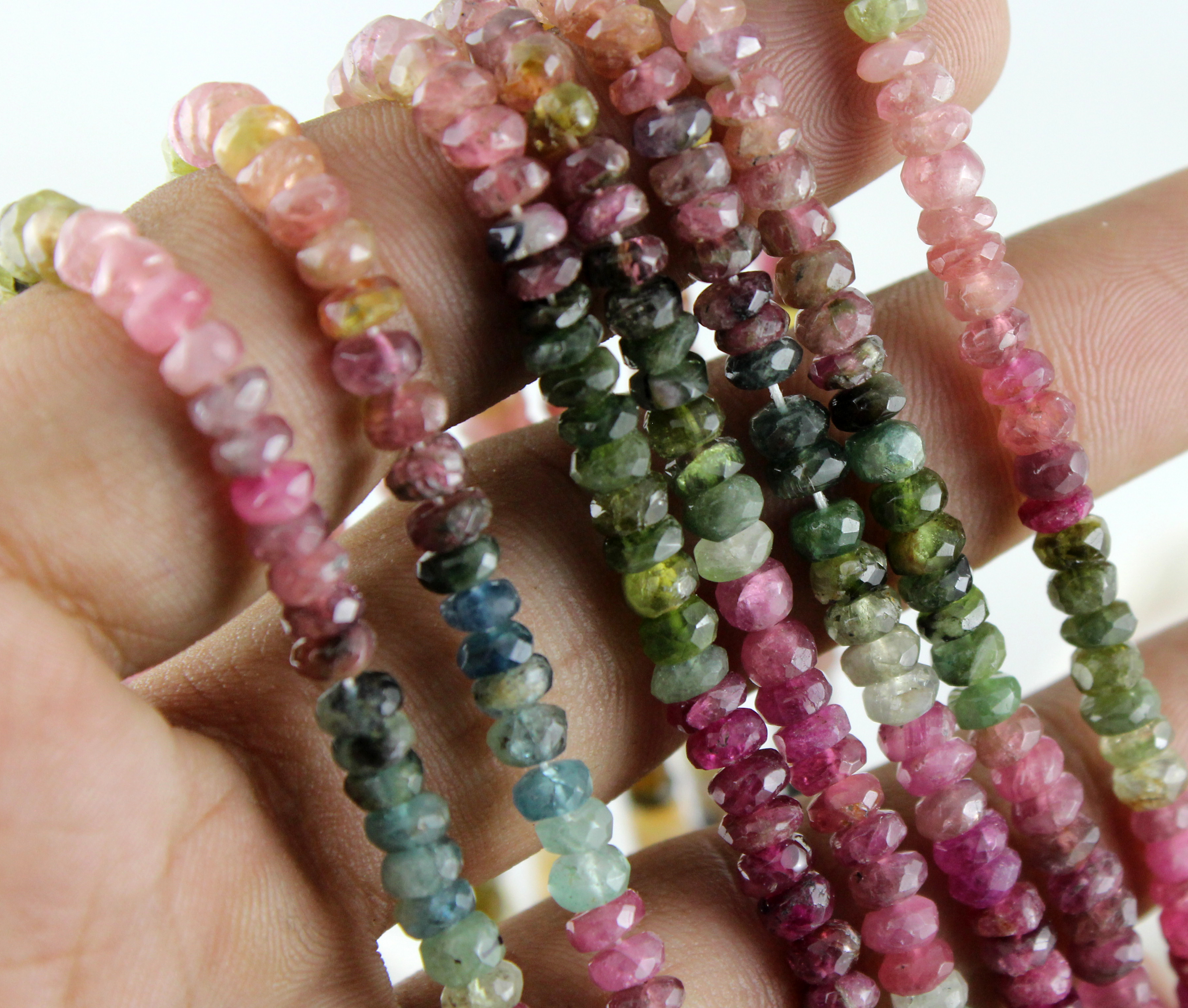 Multi Tourmaline Faceted Beads