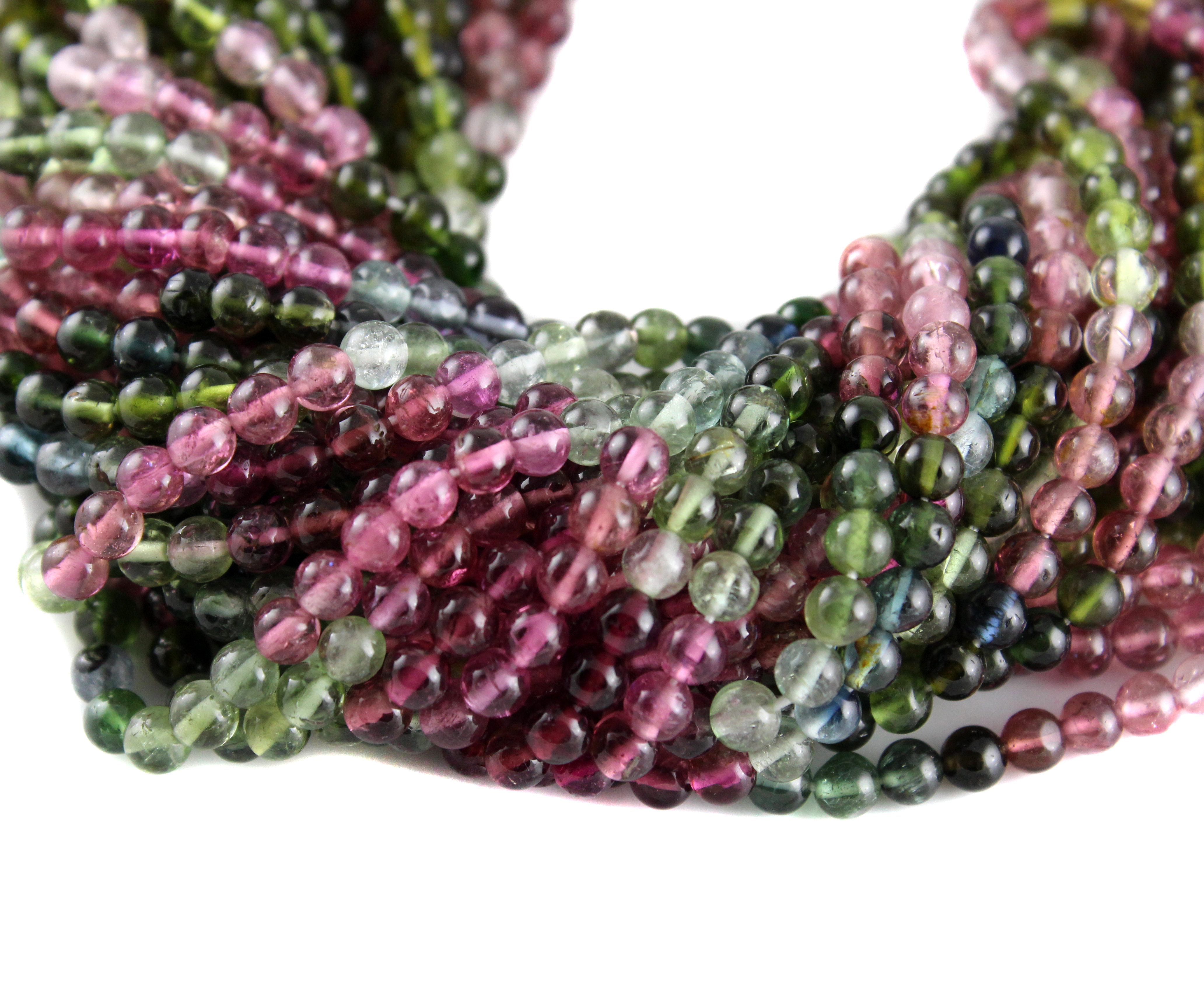 Multi Tourmaline Round Beads