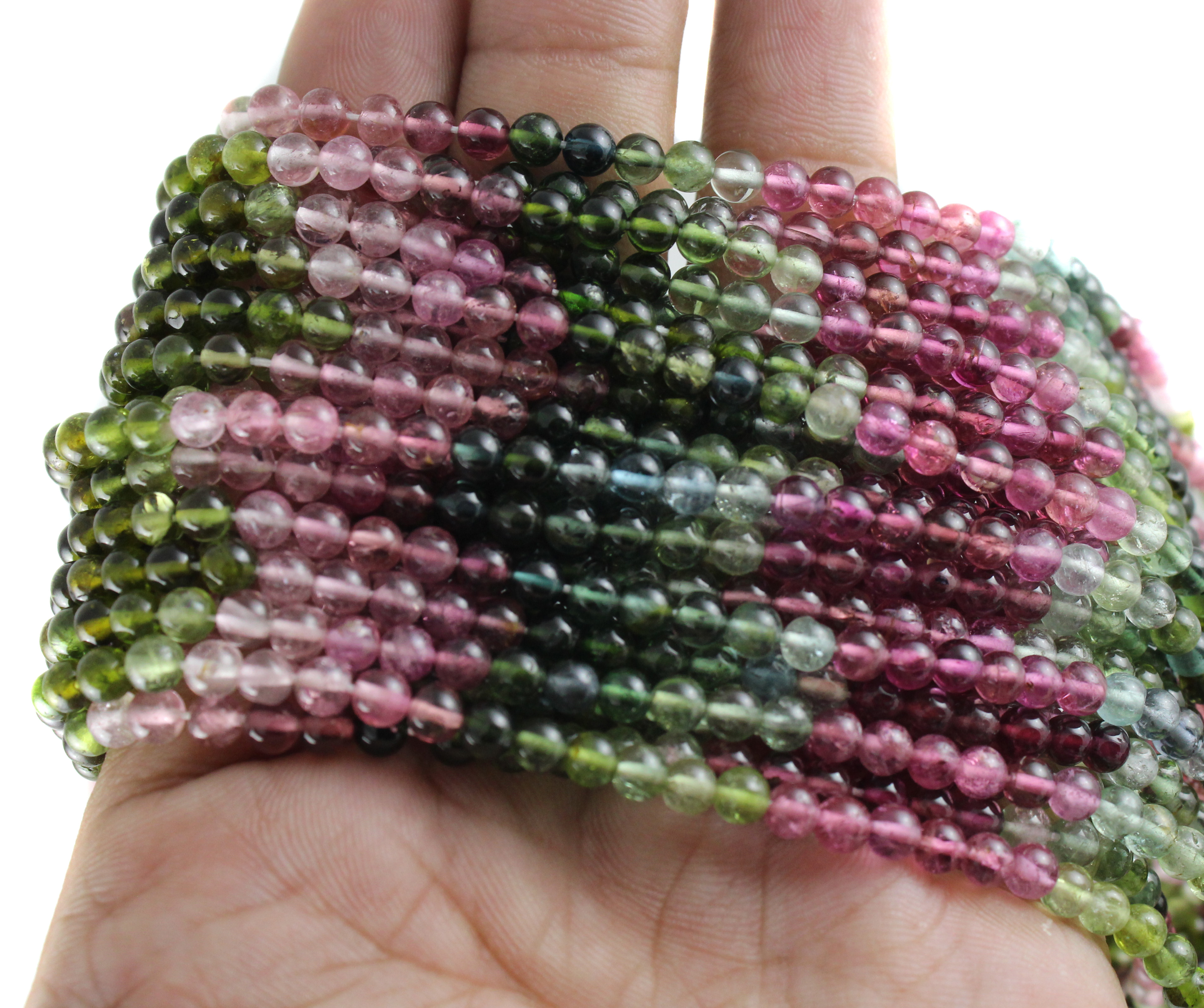 Multi Tourmaline Round Beads