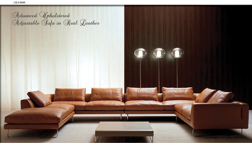 एल आकार का चमड़े का सोफ़ा