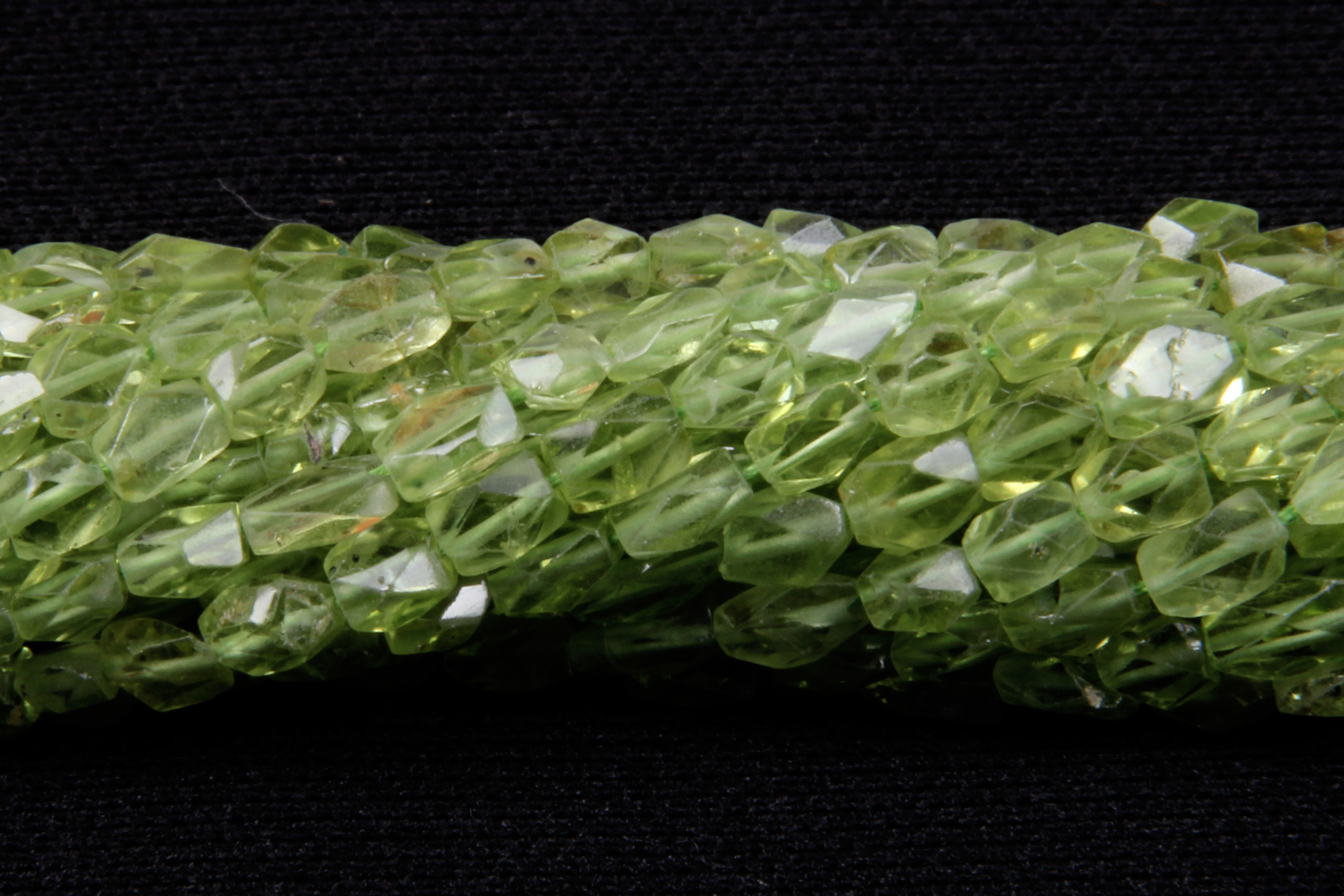 Peridot Cut Square Beads
