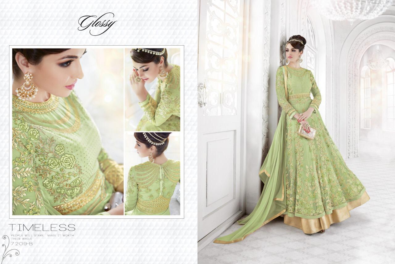 Embroidered Anarkali Suit - Net With Embroidery Work, 60 Inches Length, Pink Color | Full Sleeves, 3.00 Mtr Flair, Semi-stitch Design