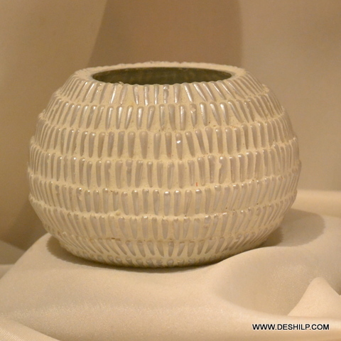 Antique Imitation White Glass Decor Candle Holder