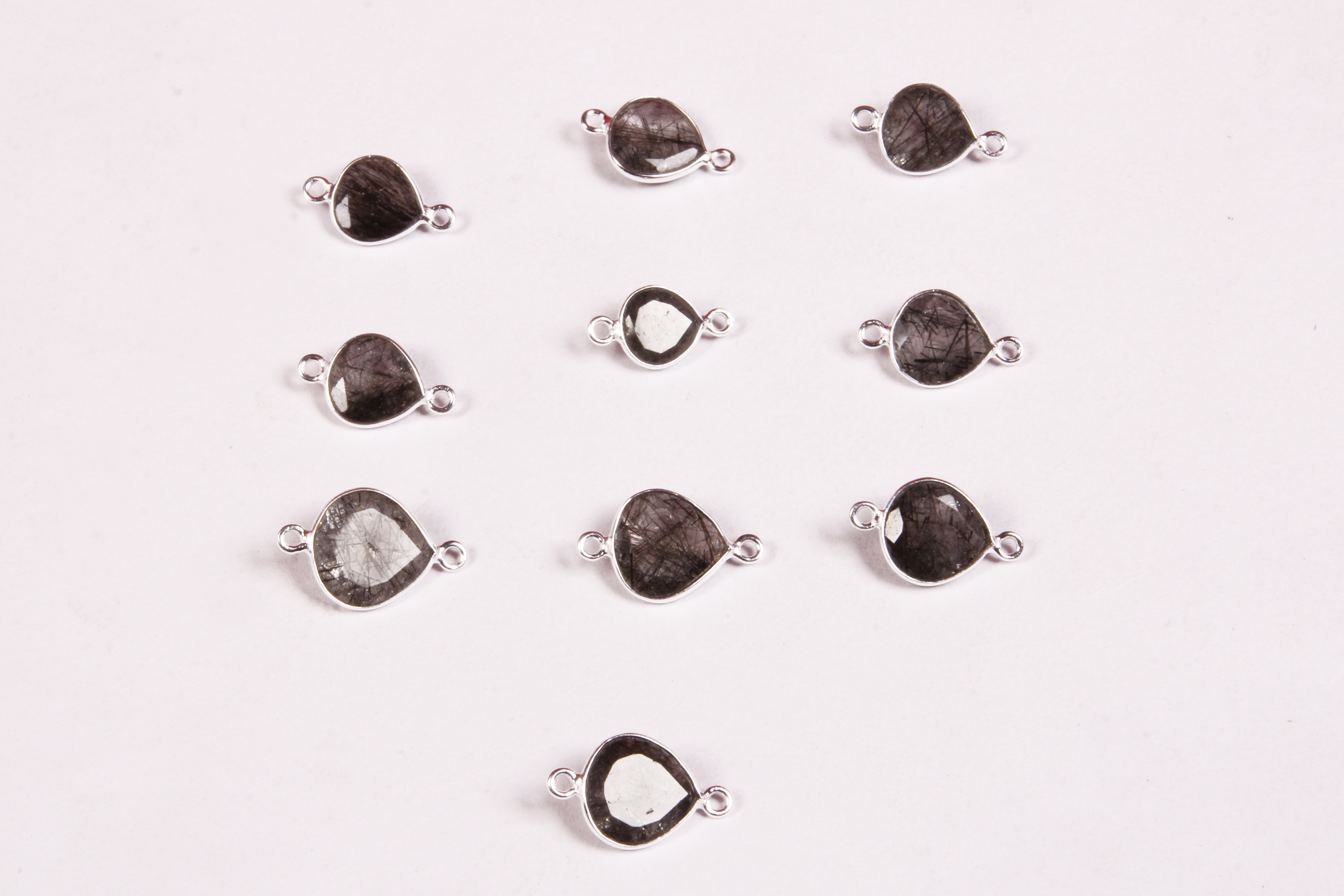 Rutile Quartz Silver Charms
