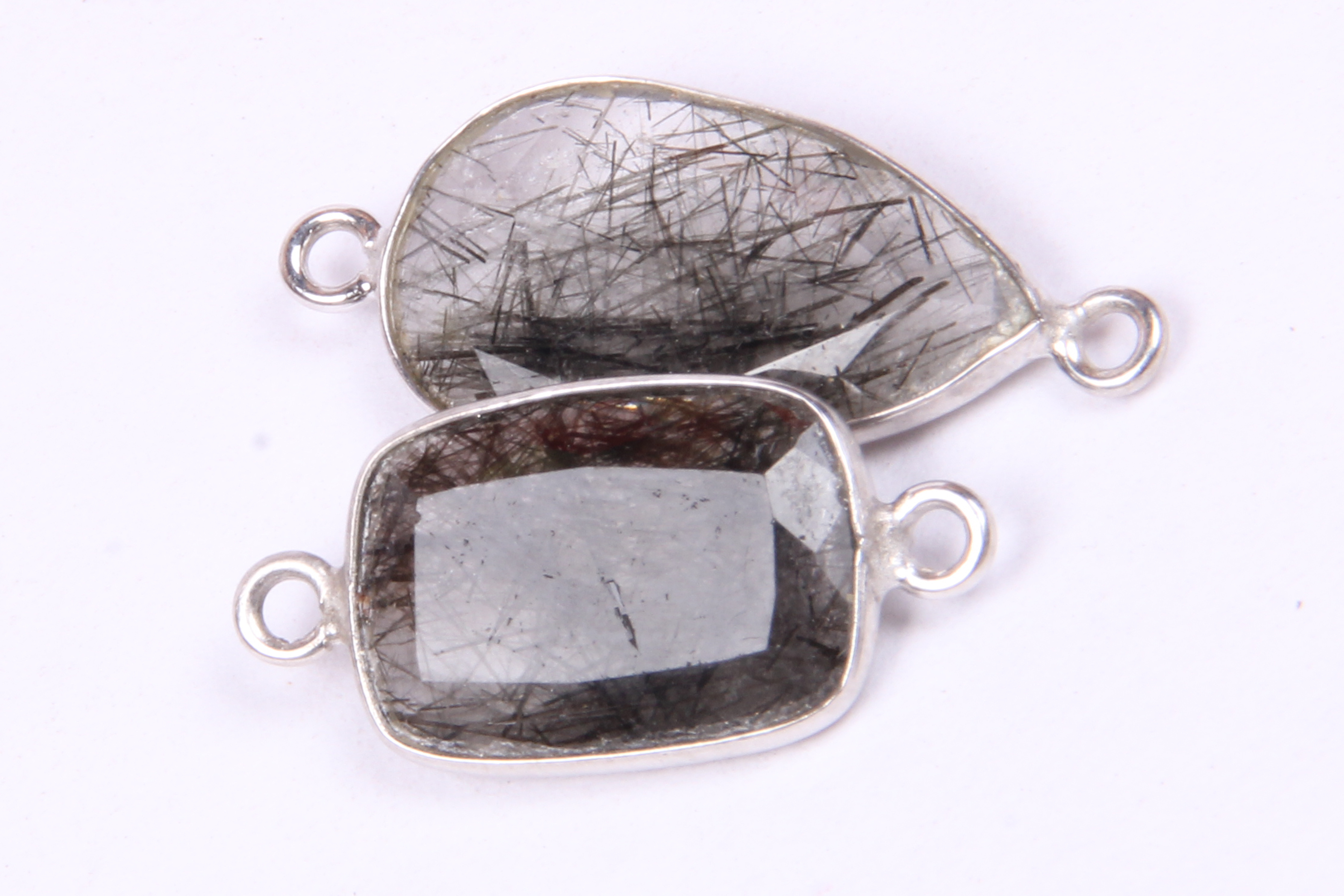 Rutile Quartz Silver Connectors