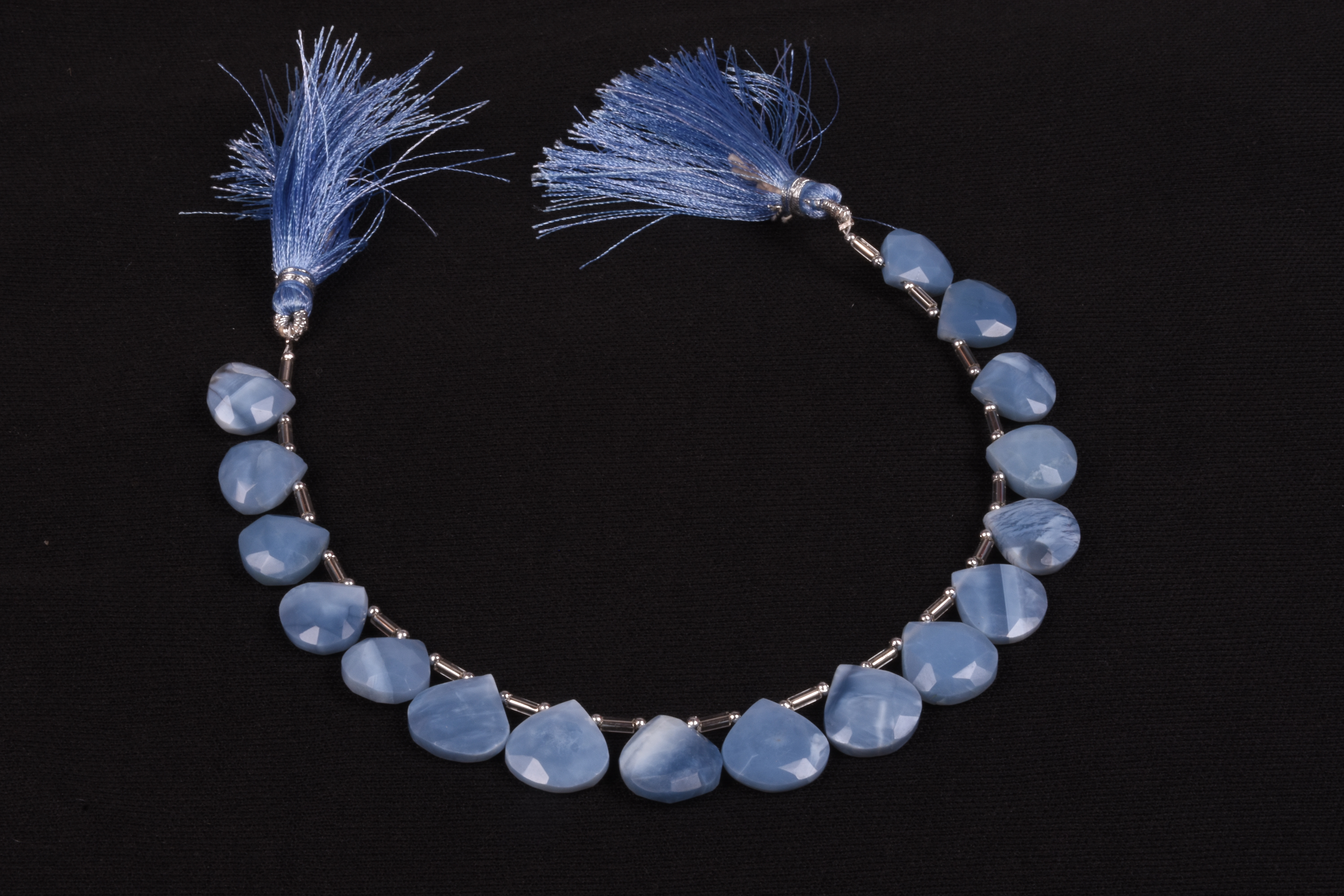 Blue Opal Heart Beads