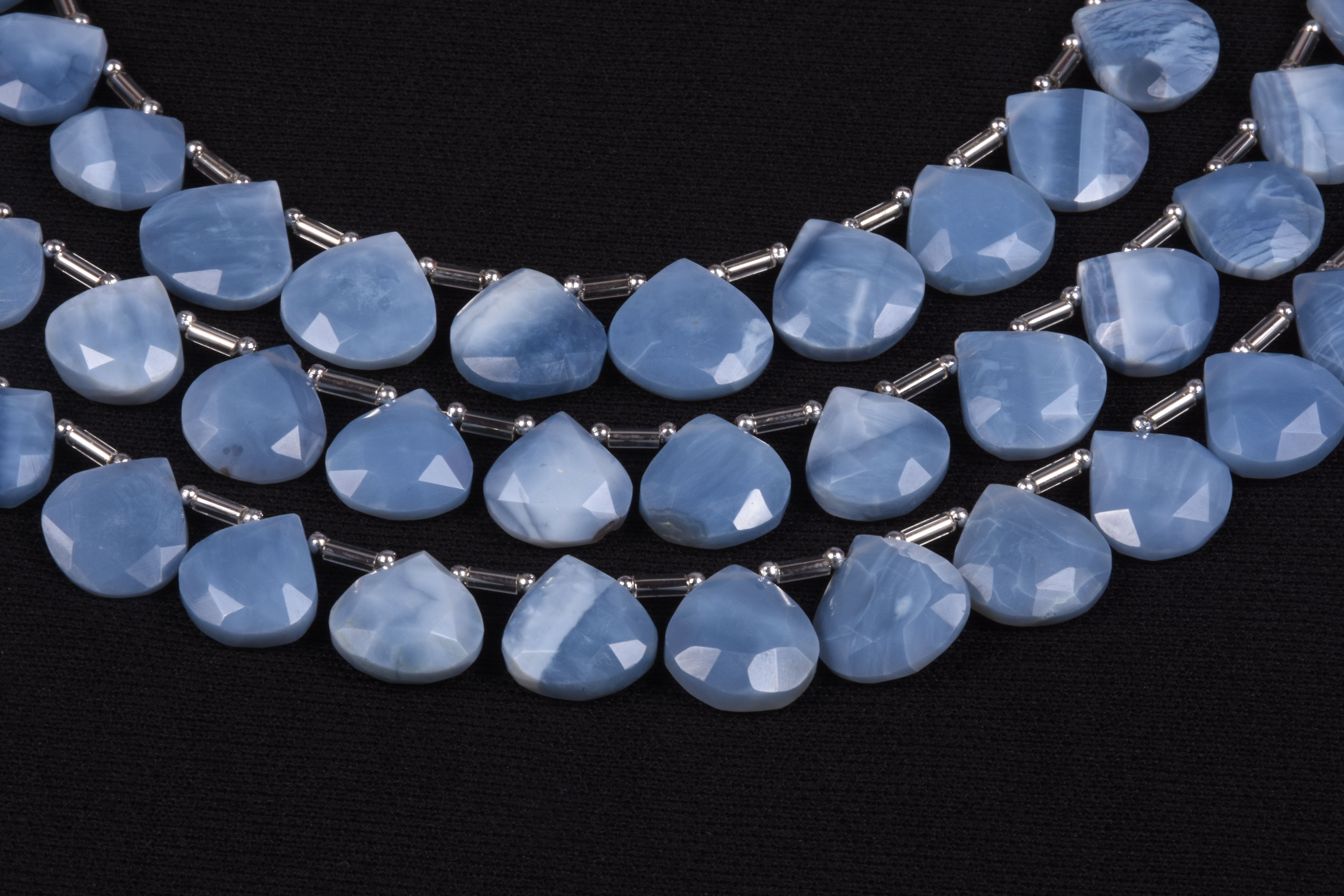 Blue Opal Heart Beads