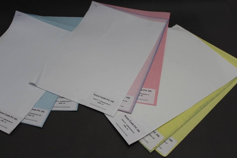 Carbon Less Ncr Paper - Carbonless Paper, 80-120 Gsm, Plain Pattern, Available In Blue, Green, Pink, And White, Smooth Texture Finish, Easy To Use