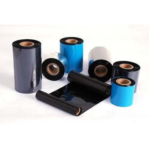 Barcode Ribbon - Paper Material , Blue and Black Colors | Ideal for Barcode Printing with Coder Type