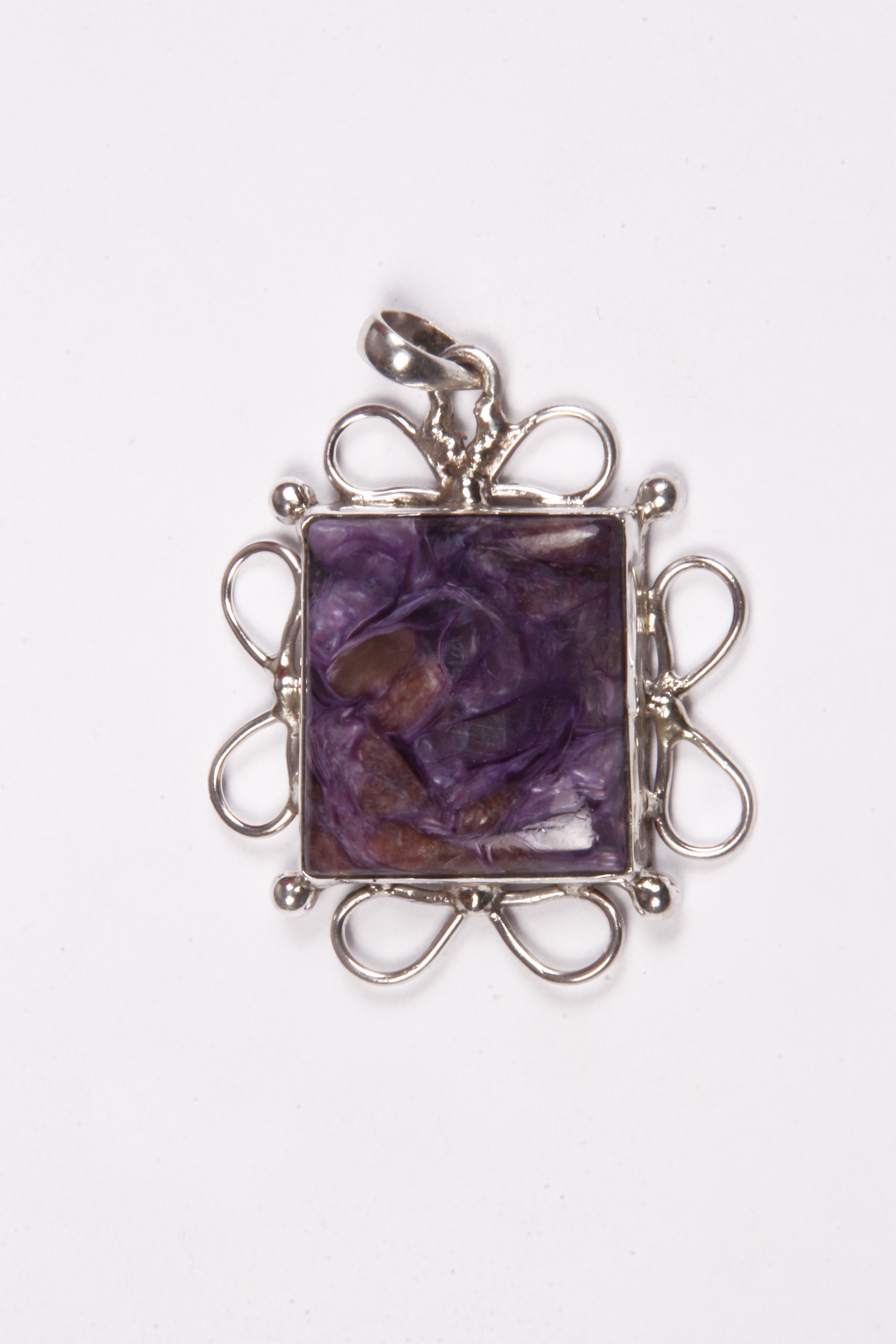 Charoite Silver Pendant