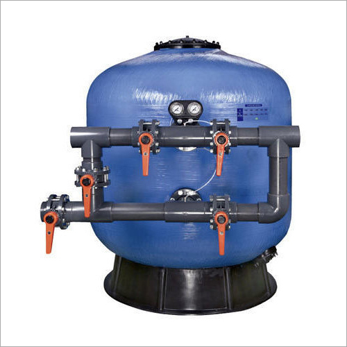Swimming Pool Water Filter - Carbon Steel, 600 MM DIA, Blue and White | Water Flow 2-50m3/h, Pressure Rating 2.5-16 bars, 1 Year Warranty