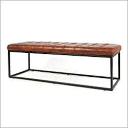 Black And Brown Leather School Bench