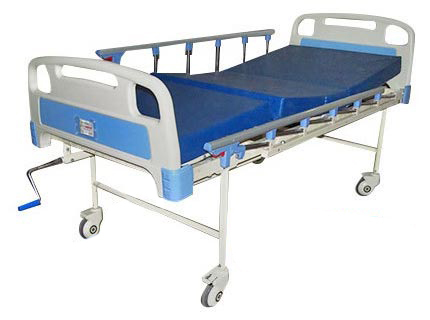 Hospital Bed - Leather and Stainless Steel, 15-20 Inch Size | Eco-Friendly Design with Rails and Backrest Function