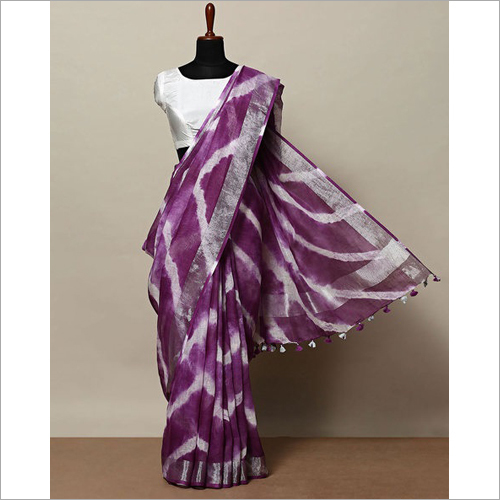 पर्पल लेडीज़ टाई डाई साड़ी