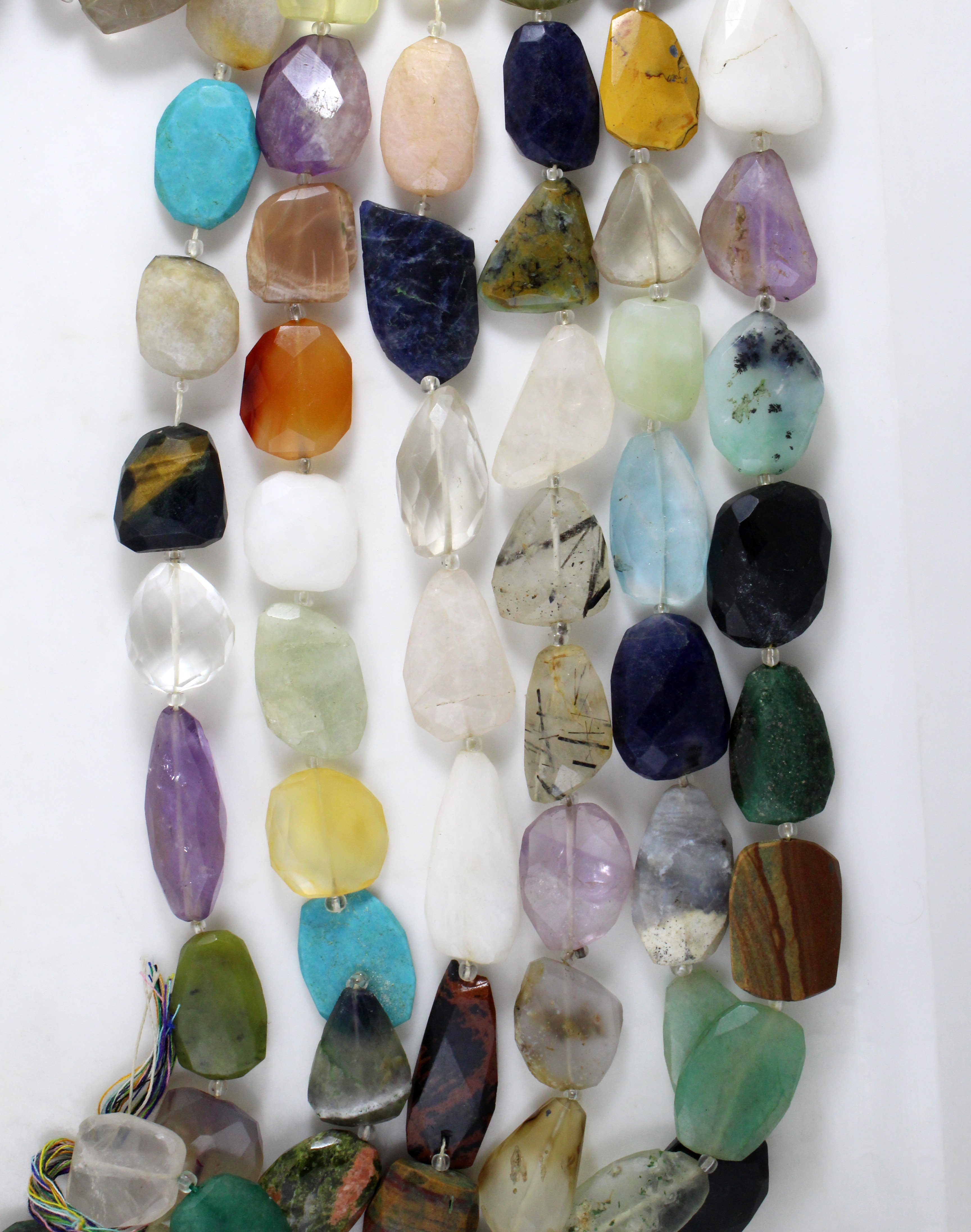 Mix Stone Flat Nugget Beads